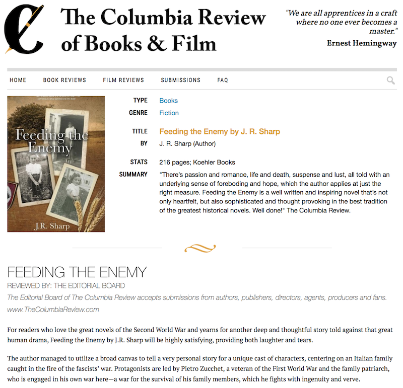 Columbia-Review-of-Feeding-the-Enemy-by-JR-Sharp